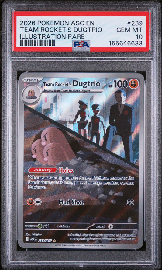 PSA 10 Team Rocket's Dugtrio #239 Ascended Heroes
