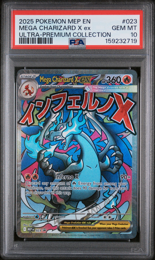 PSA 10 Mega Charizard X Ex #023 UPC Promo