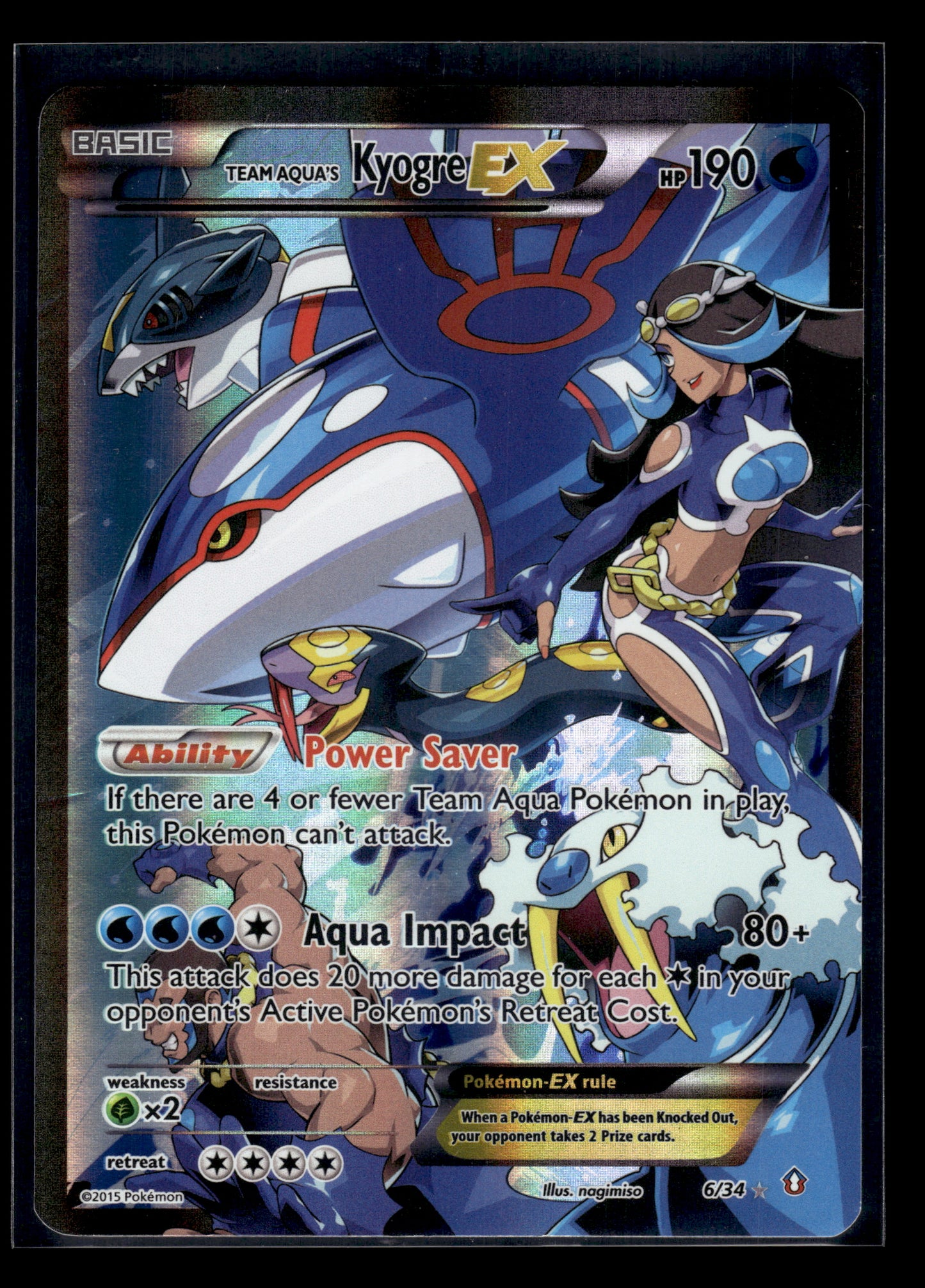 Team Aqua's Kyogre EX #6/34 Double Crisis MP