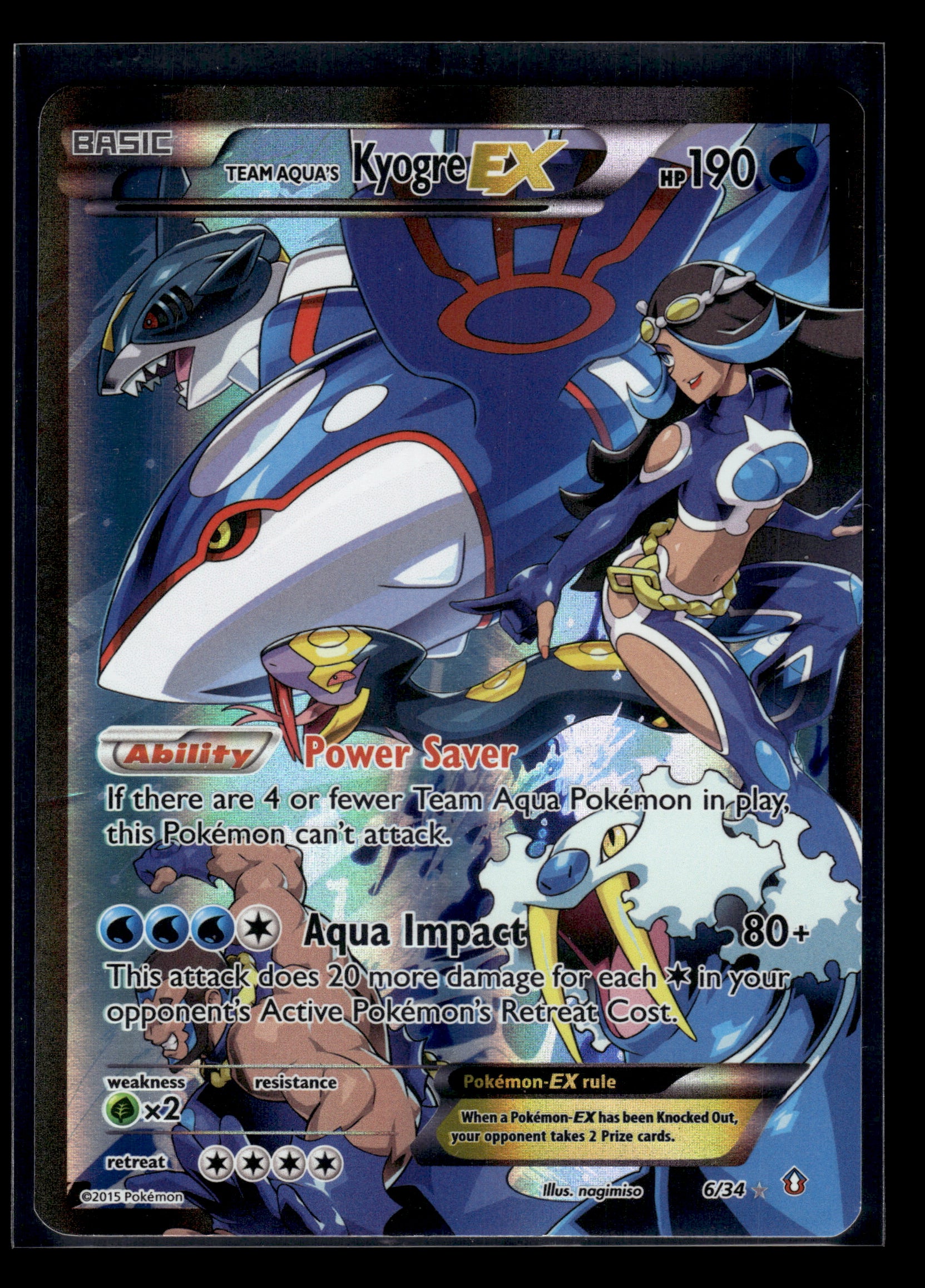 Team Aqua's Kyogre EX #6/34 Double Crisis MP