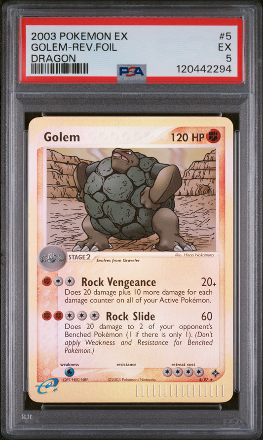 PSA 5 Golem #5 Reverse Holo Dragon