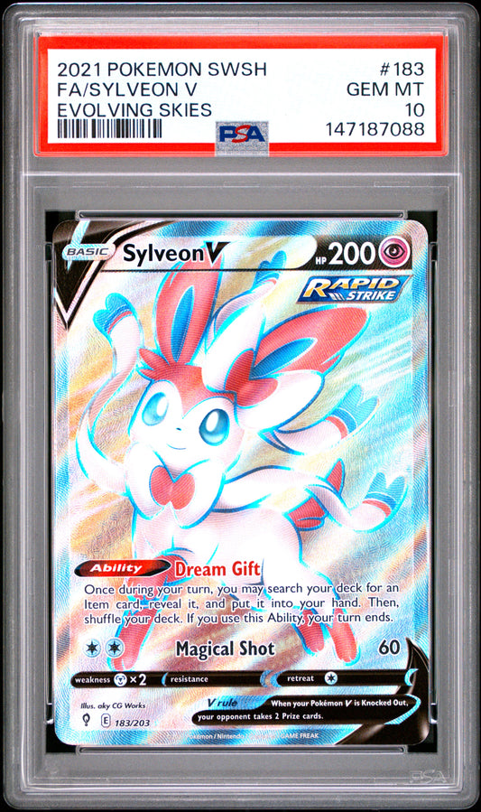 PSA 10 Sylveon V #183 Evolving Skies