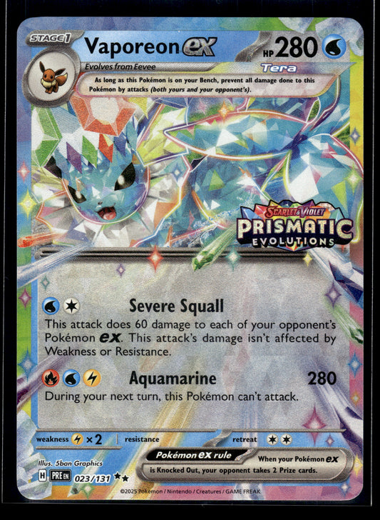 Vaporeon ex #023/131 STAMPED Prismatic Evolutions VLP