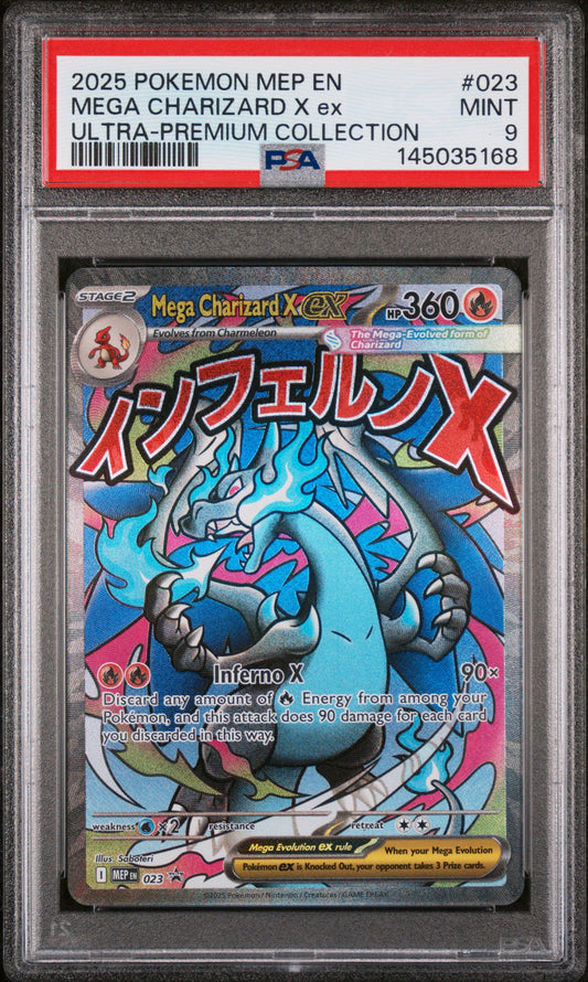 PSA 9 Mega Charizard X Ex #023 UPC Promo