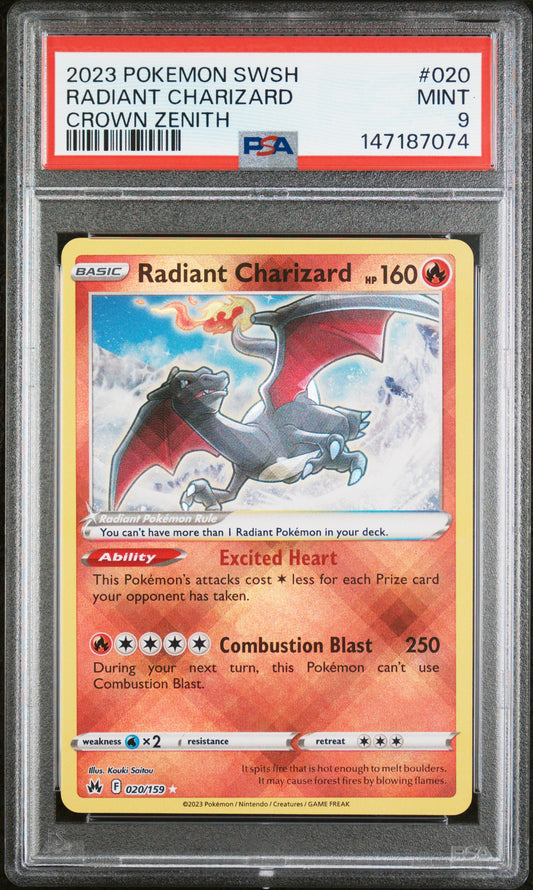 PSA 9 Radiant Charizard #020 Crown Zenith