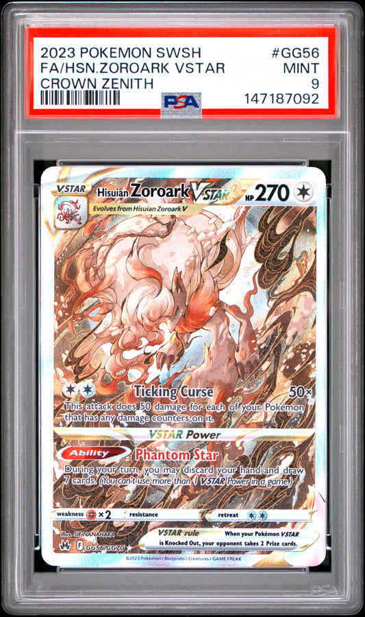 PSA 9 Zoroark Vstar #GG56 Crown Zenith