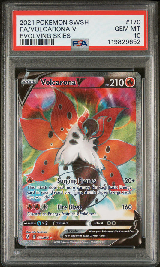 PSA 10 Volcarona V #170 Evolving Skies