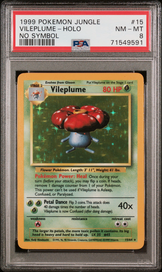 PSA 8 Vileplume #15 (No Symbol) Jungle