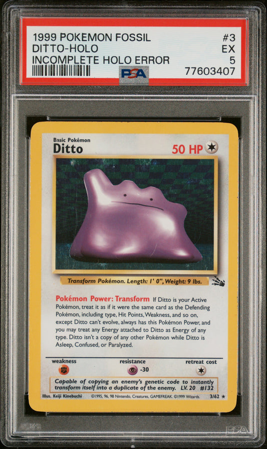 PSA 5 Ditto #3 ERROR Fossil