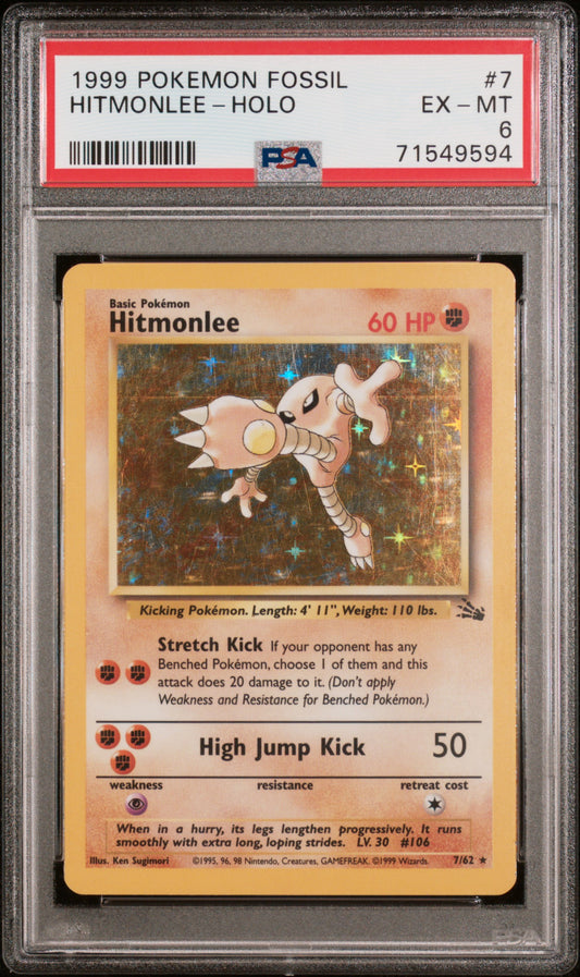 PSA 6 Hitmonlee #7 Fossil
