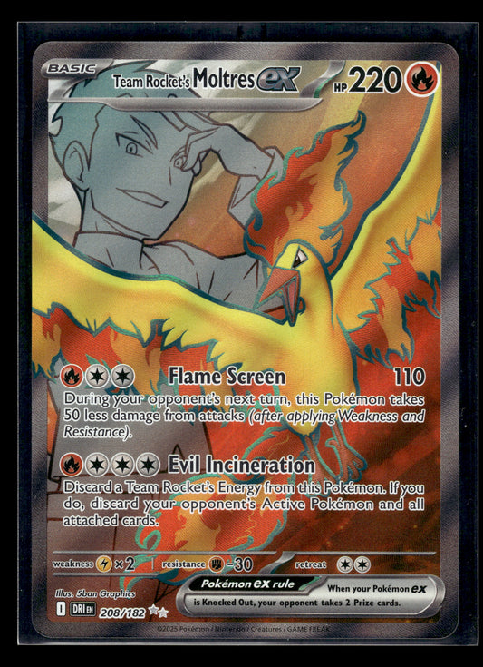 Team Rocket's Moltres ex #208/182 Destined Rivals VLP