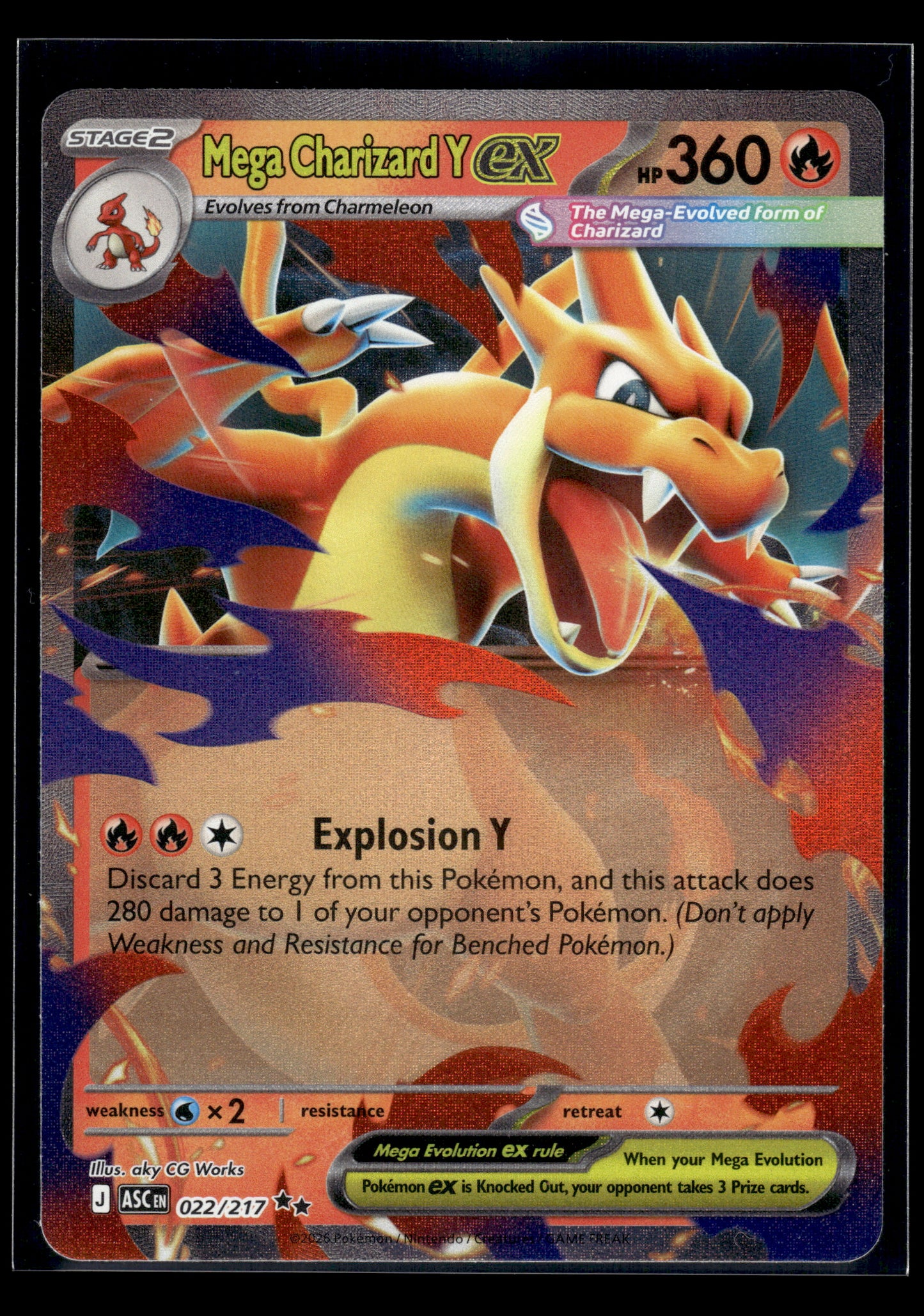 Mega Charizard Y ex #022/217 Ascended Heroes VLP