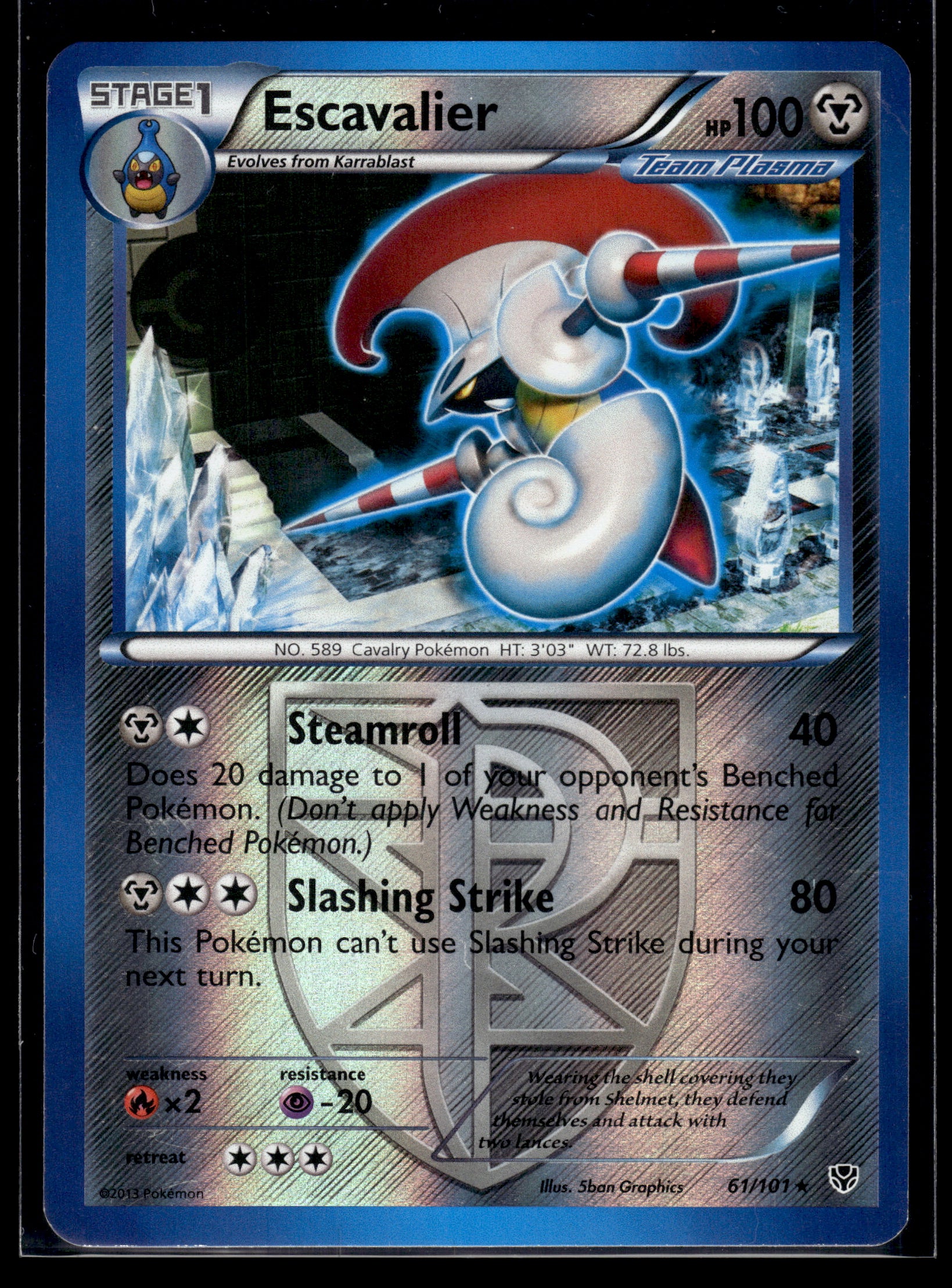 Escavalier (Team Plasma) #61/101 Reverse Holo Plasma Blast LP