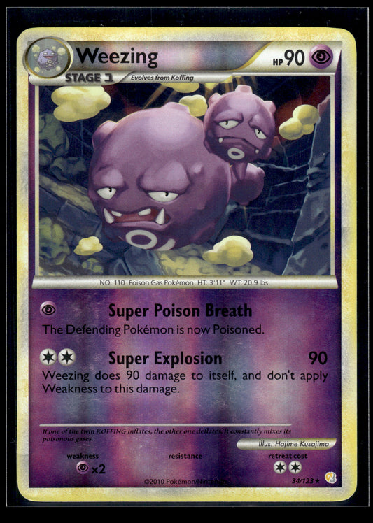 Weezing #34/123 Reverse Holo HeartGold SoulSilver LP