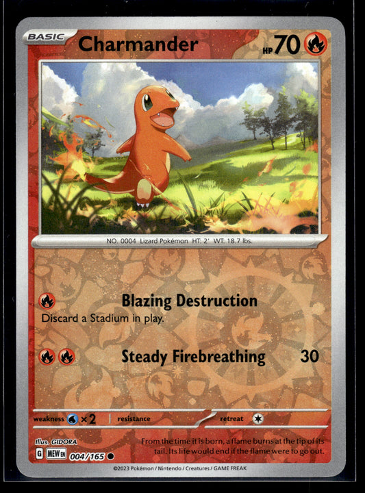 Charmander #004/165 Reverse Holo Cosmos Scarlet & Violet 151 LP