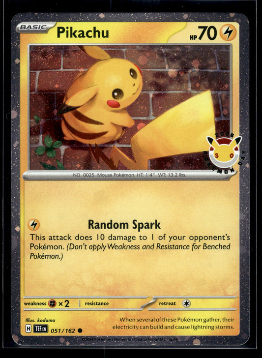 Pikachu #051/162 STAMPED Pokemon Day 2026 LP