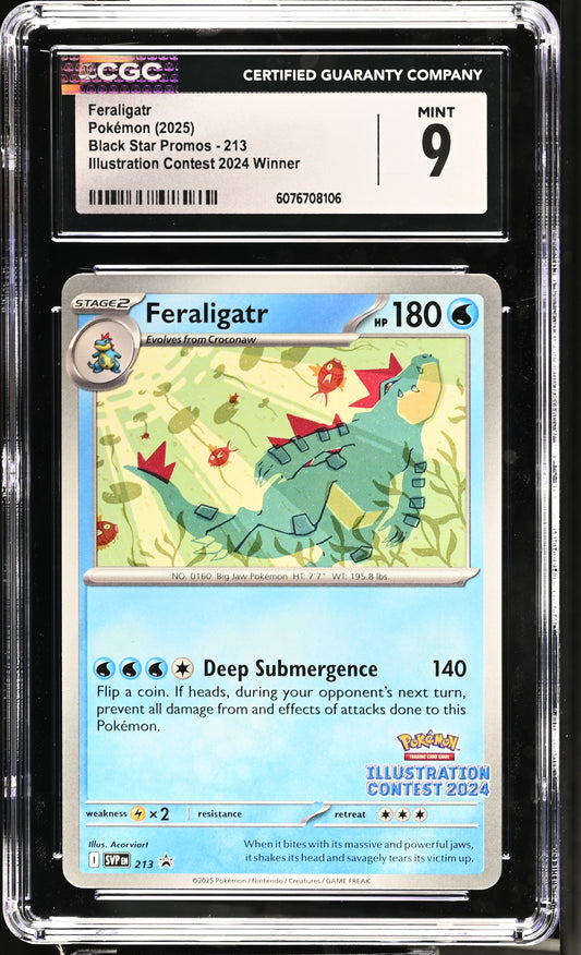 CGC 9 Feraligatr #213 2025 Black Star Promo