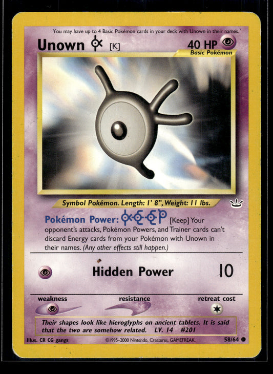 Unown [K] #58/64 Neo Revelation MP