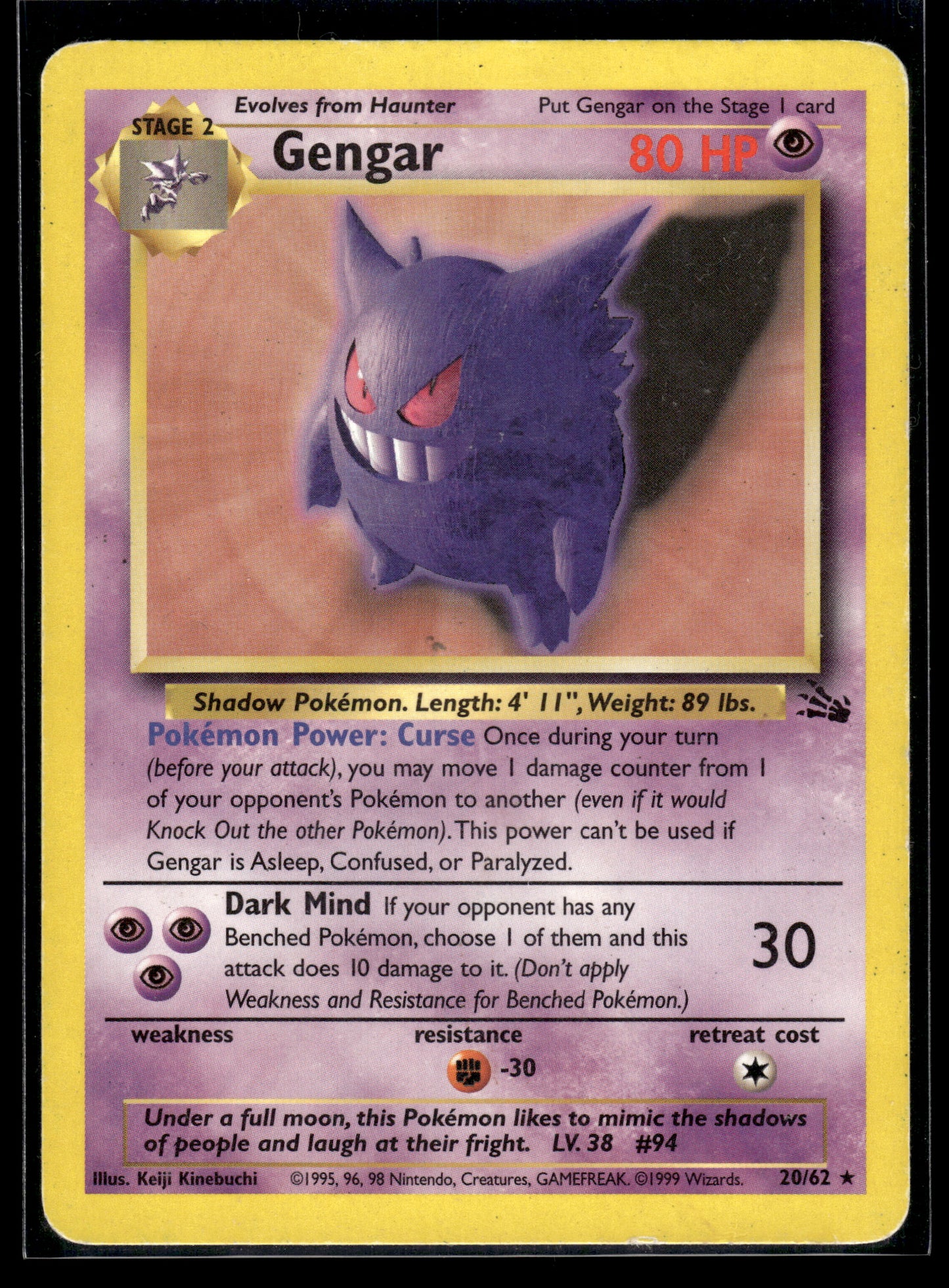 Gengar #20/62 Fossil HP