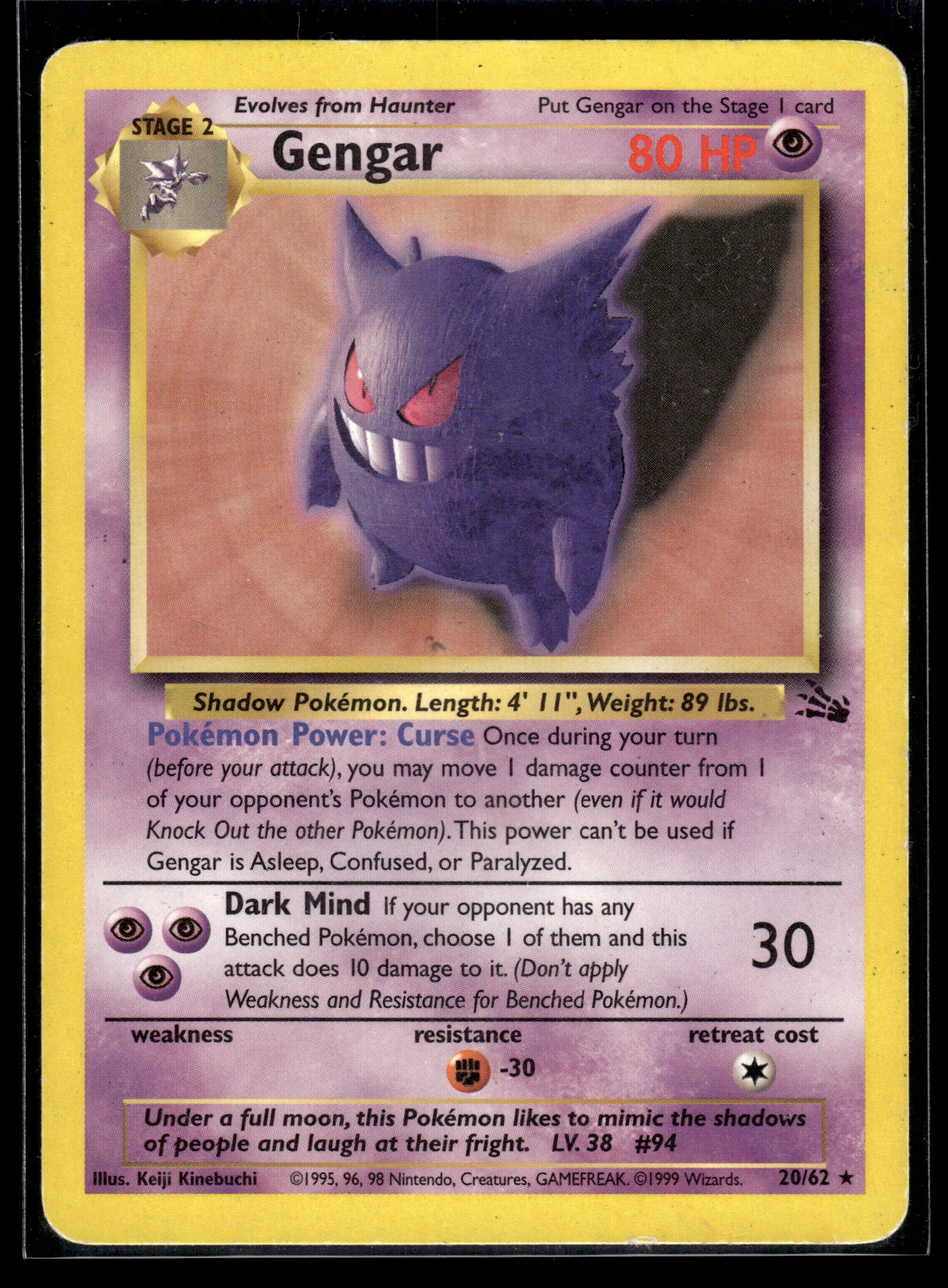 Gengar #20/62 Fossil HP