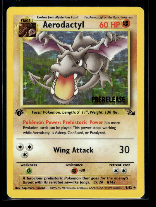 Aerodactyl #01/62 Prerelease 1st Edition Fossil LP