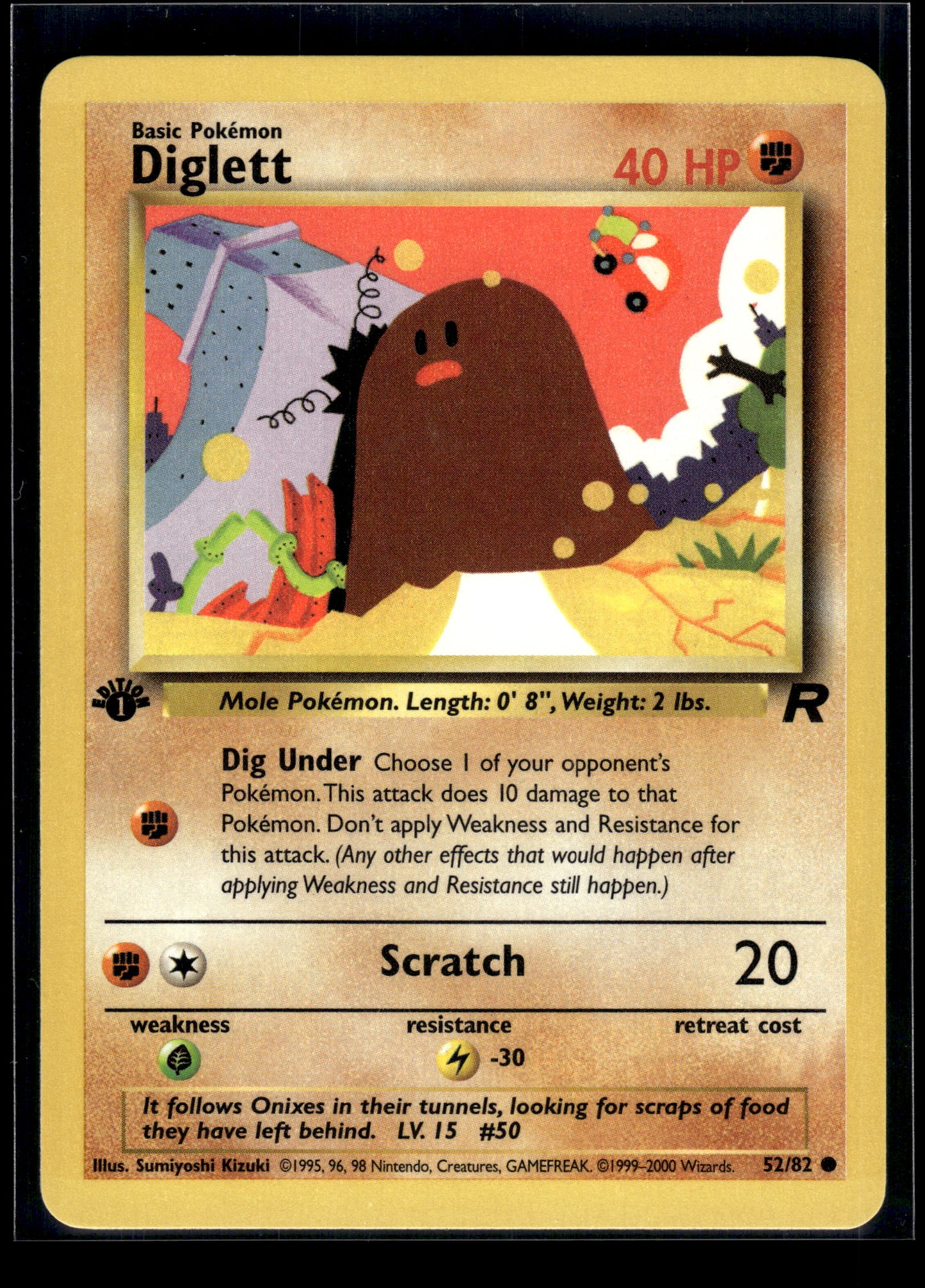 Diglett #52/82 1st Edition Team Rocket LP