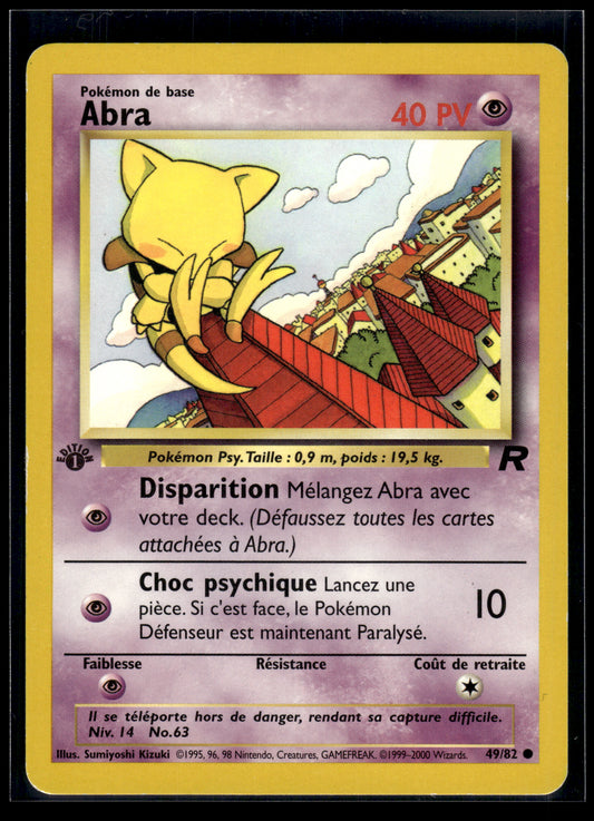 Abra #49/82 FRENCH 1st Edition Team Rocket LP
