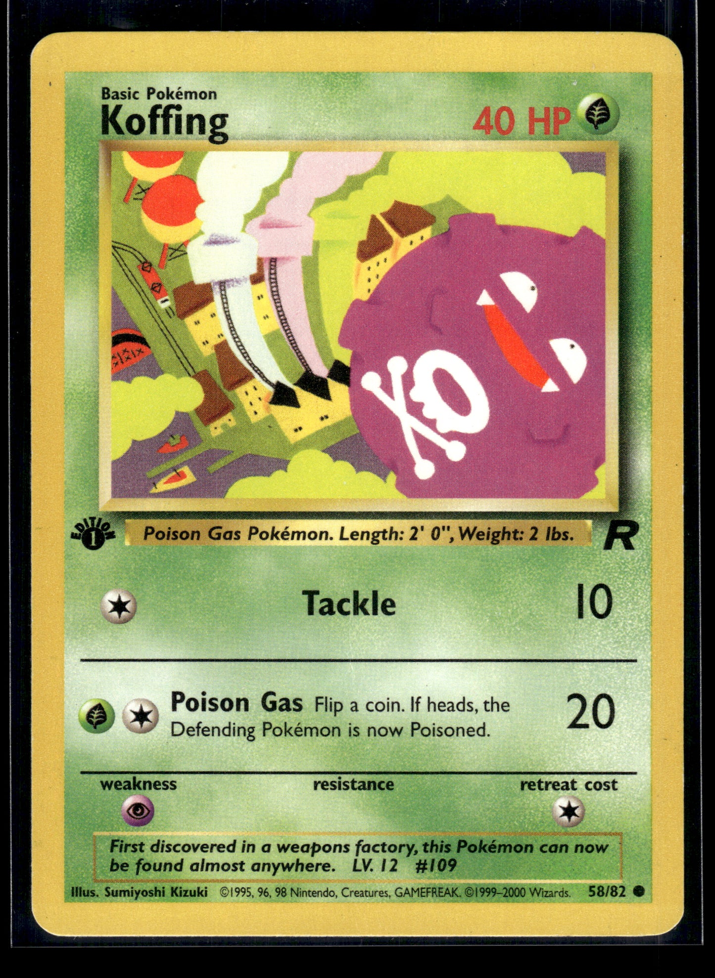Koffing #58/82 1st Edition Team Rocket MP