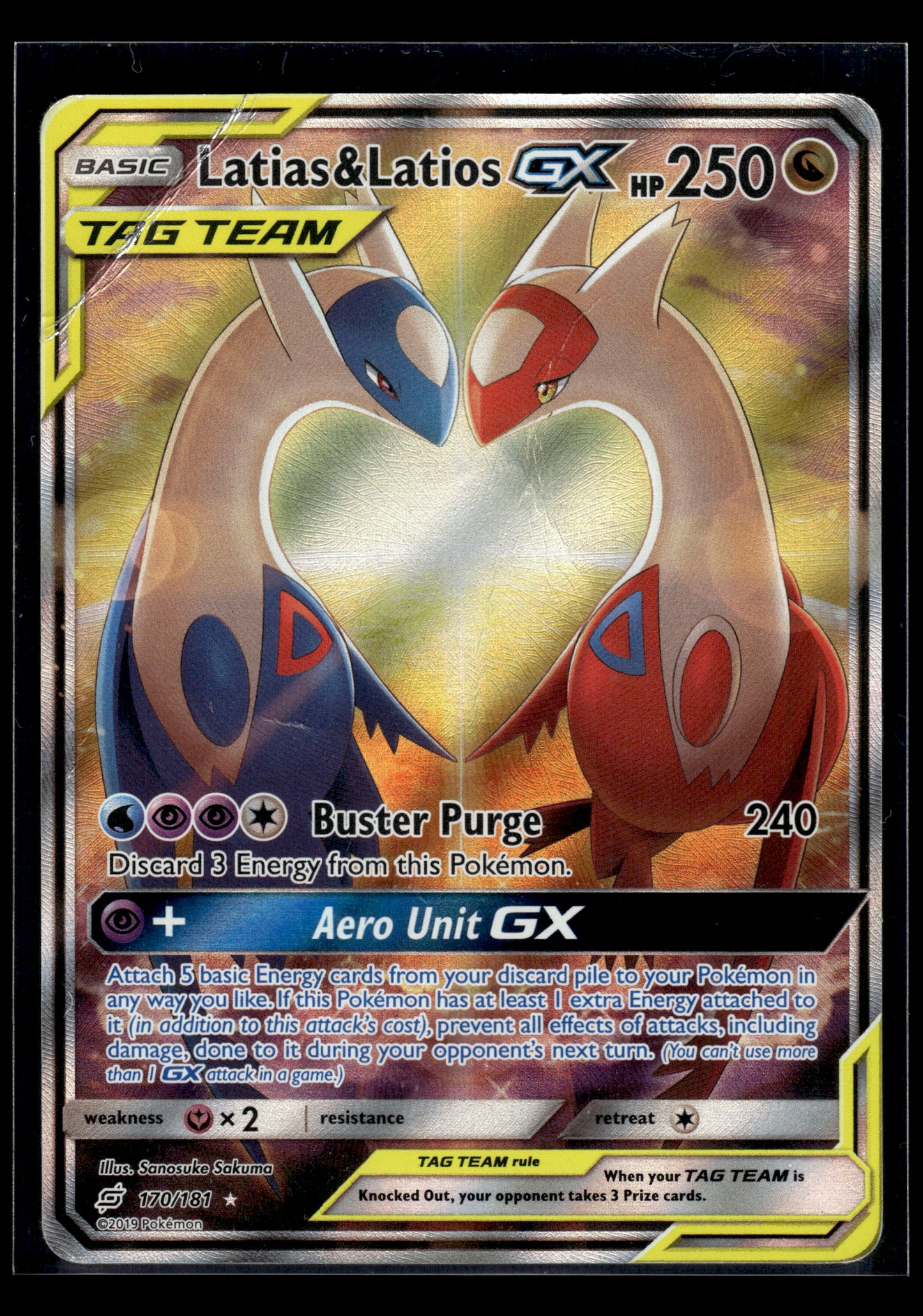 Latias & Latios GX (Alternate Full Art) #170/181 SM - Team Up HP