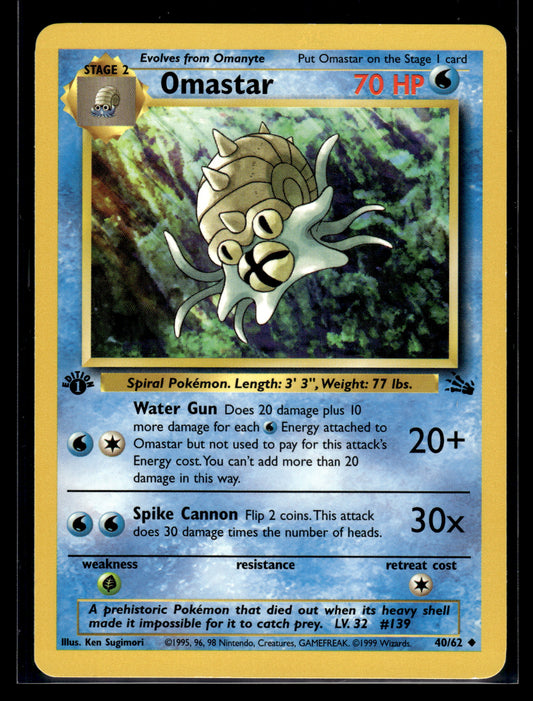 Omastar #40/62 1st Edition Fossil LP