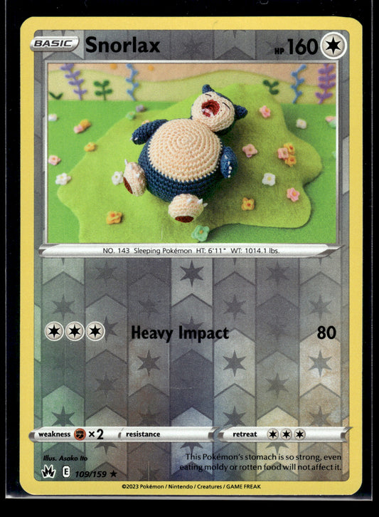 Snorlax #109/159 Reverse Holo Crown Zenith LP