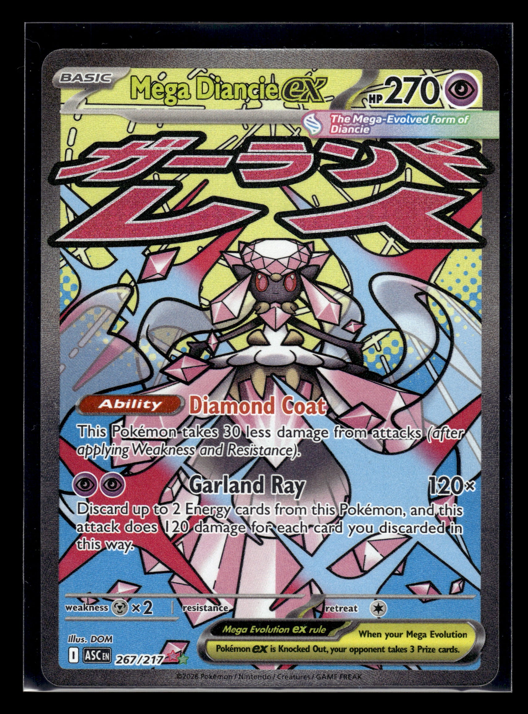 Mega Diancie ex #267/217 Ascended Heroes NM