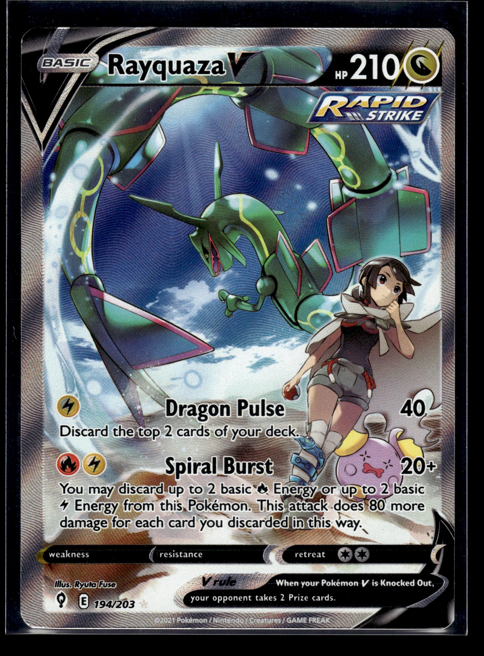 Rayquaza V (Alternate Full Art) #194/203 Evolving Skies LP