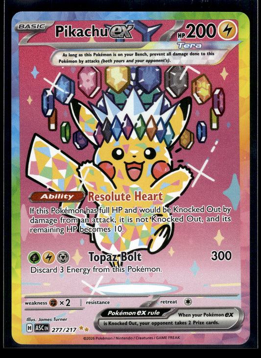 Pikachu ex #277/217 Ascended Heroes VLP
