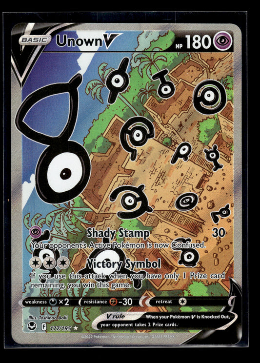 Unown V (Alternate Full Art) #177/195 Silver Tempest NM