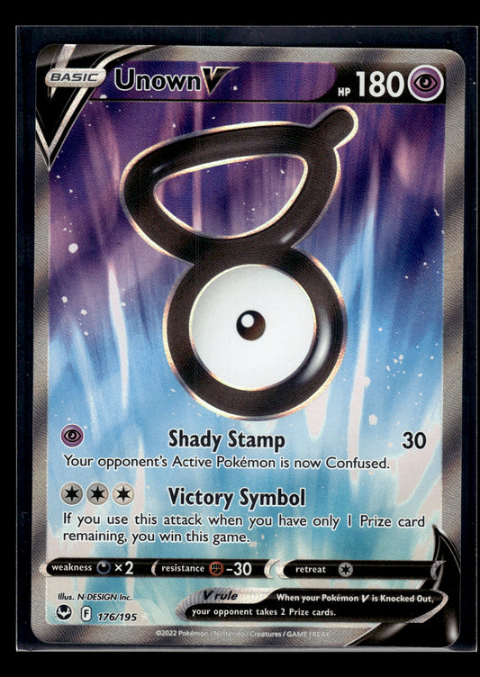 Unown V (Full Art) #176/195 Silver Tempest NM