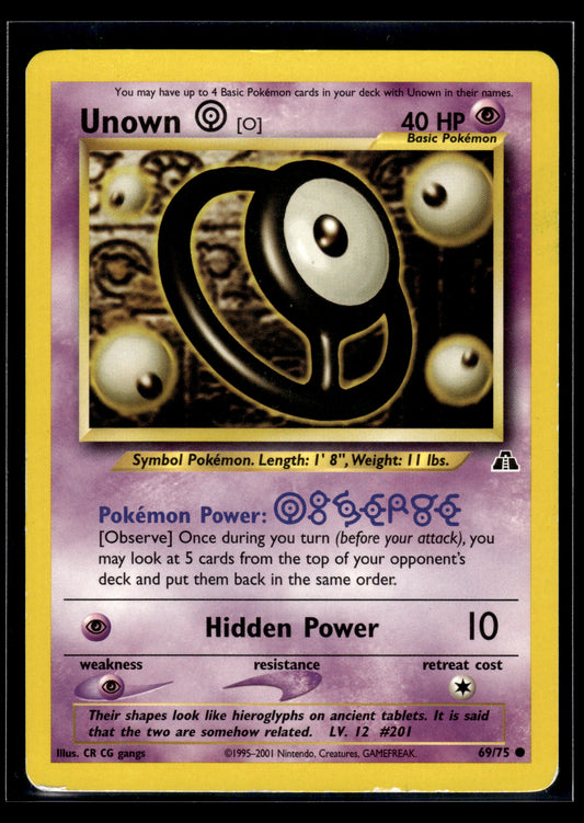 Unown [O] #69/75 Neo Discovery LP