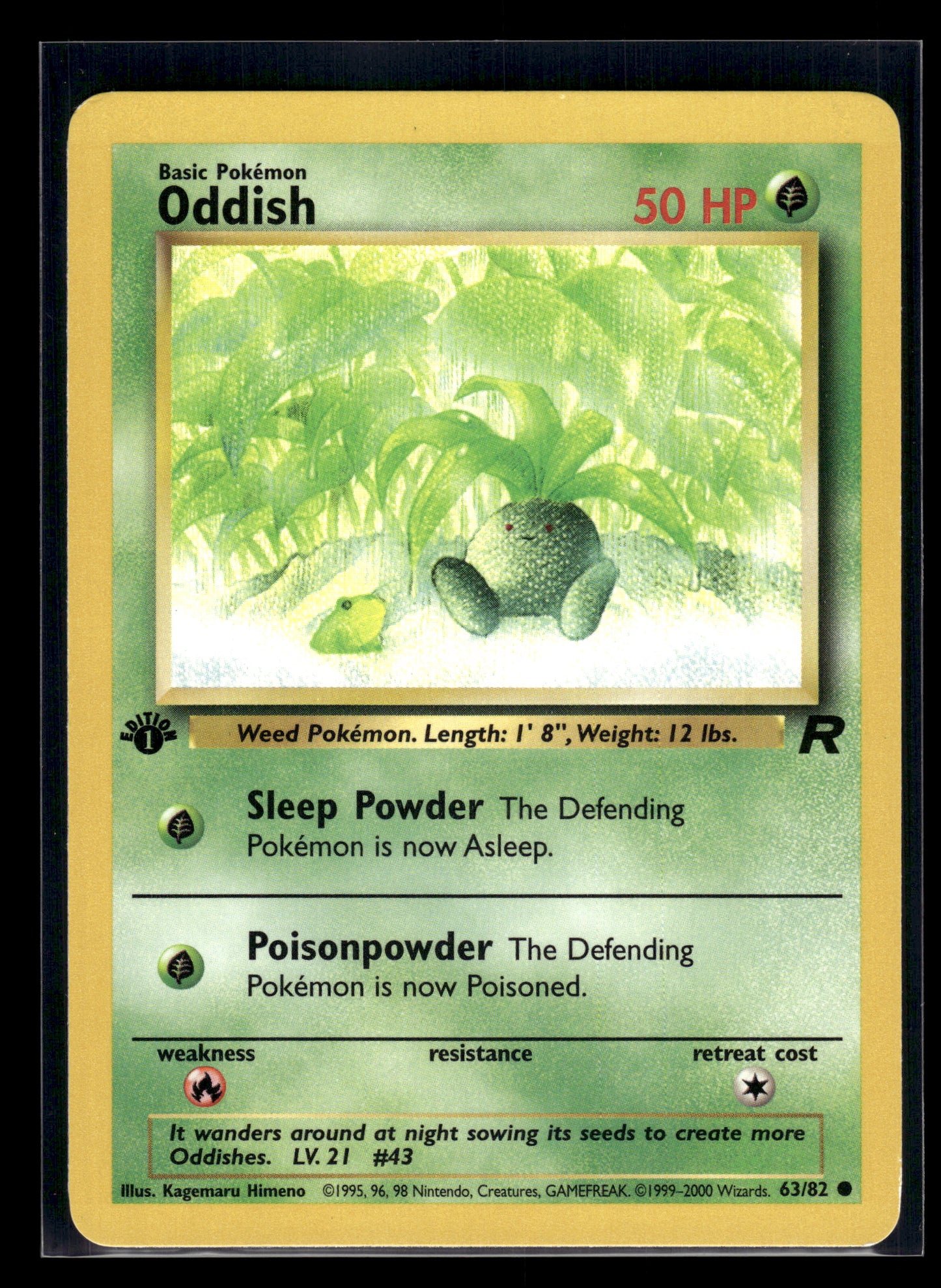 Oddish #63/82 1st Edition Team Rocket LP