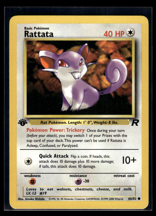 Rattata #66/82 1st Edition Team Rocket LP