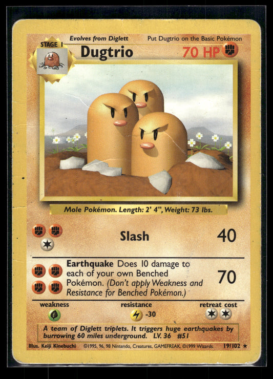 Dugtrio #019/102 Base Set HP