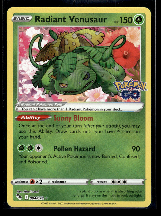 Radiant Venusaur #004/078 Pokemon GO LP