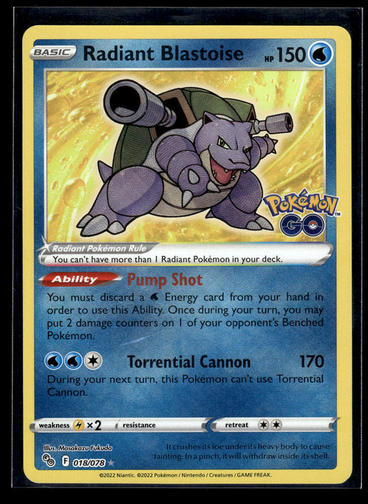 Radiant Blastoise #018/078 Pokemon GO LP