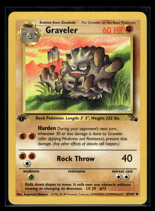 Graveler #37/62 1st Edition Fossil LP