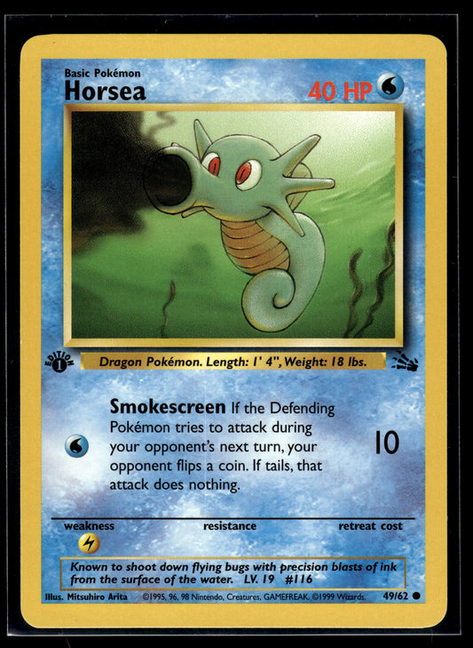 Horsea #49/62 1st Edition Fossil LP