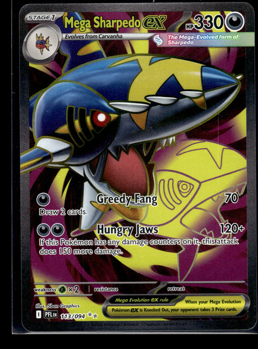Mega Sharpedo ex #113/094 Phantasmal Flames NM