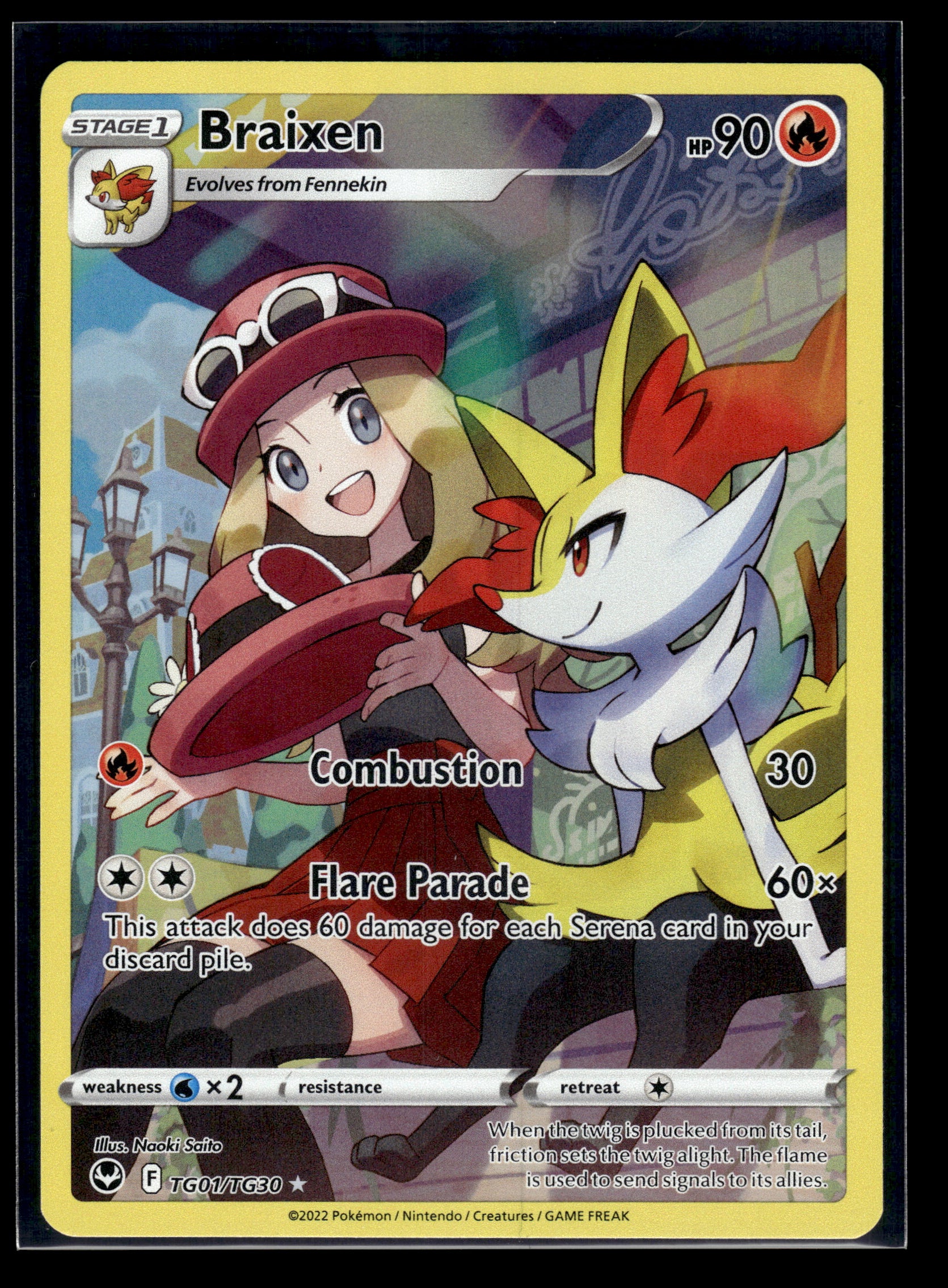 Braixen #TG01/TG30 Silver Tempest Trainer Gallery VLP
