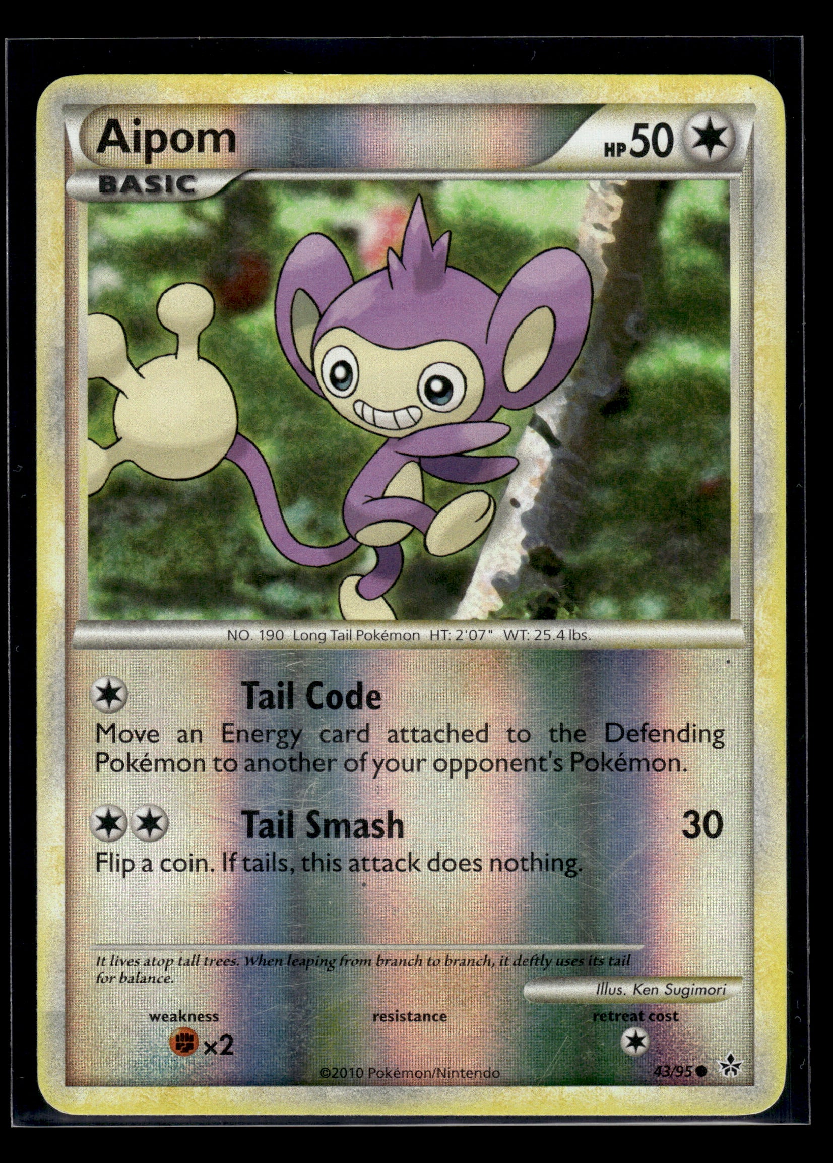 Aipom #43/95 Reverse Holo Unleashed DMG