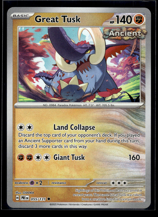 Great Tusk (Master Ball) #055/131 Prismatic Evolutions VLP