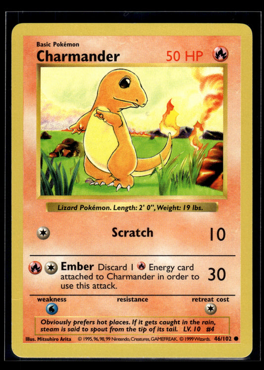 Charmander #046/102 Base Set (Shadowless) LP