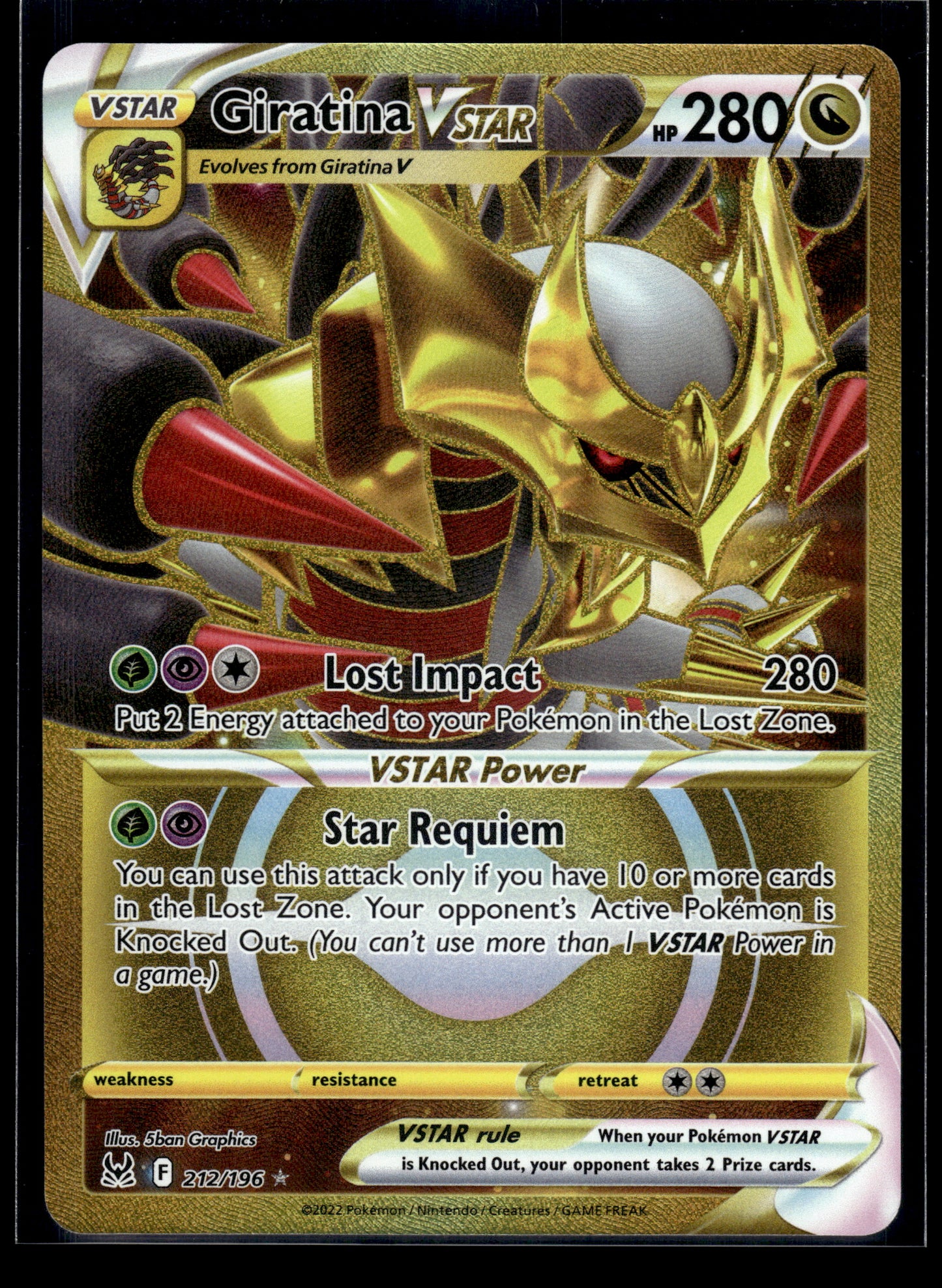 Giratina VSTAR #212/196 Lost Origin NM